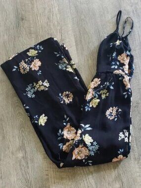 Xhilaration Black Floral Jumpsuit.